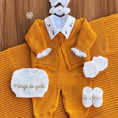 Saída Maternidade Tricot 4 Peças Colméia 
