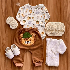 Conjunto Body e Calça Bordado Fofinho Leão Levi