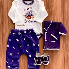 Conjunto Body e Calça Plush Bordado Tigre Hugo