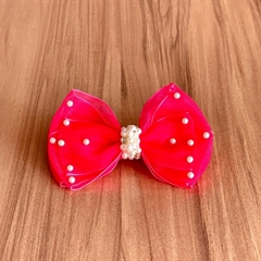 Faixa Meia Bebê Laço Organza Pérolas