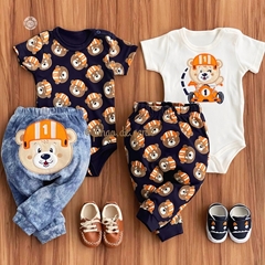 Conjunto Body e Calça Bordado Fofinho Ursinho Fred