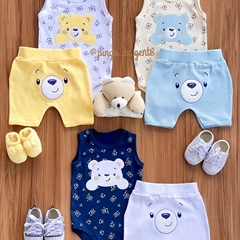 Conjunto Body e Short Bordado Ursinho Pépe