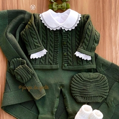 Saída Maternidade Tricot 4 Peças Tranças