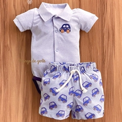 Conjunto Body Pólo Bordado e Shorts Cars
