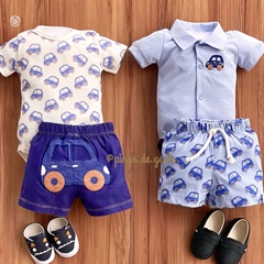 Conjunto Body Pólo Bordado e Shorts Cars