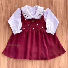 Vestido Tricot Bordado Com Body Golinha Chloé