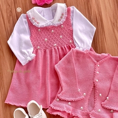 Vestido Tricot Bordado Com Body Golinha Chloé