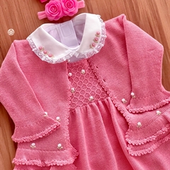 Vestido Tricot Bordado Com Body Golinha Chloé