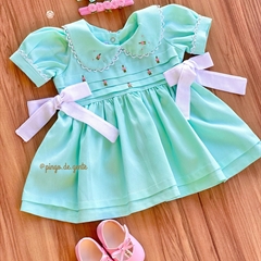 Vestido Algodão Flores Bordadas Mariá
