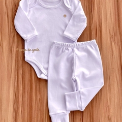 Conjunto Body e Calça Básico Algodão Egípcio