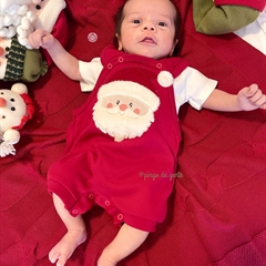 Romper Algodão Bordado Papai Noel