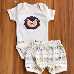 Conjunto Body e Short Bordado Leãozinho Lucas