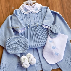 Saída Maternidade Tricot Bordada 4 Peças Amorinha